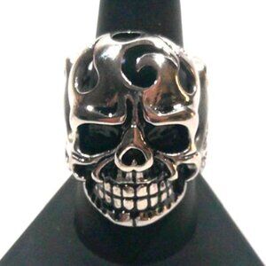 Raging Death  Skull Ring.  Stainless Steel   Sizes 9-10-11-12